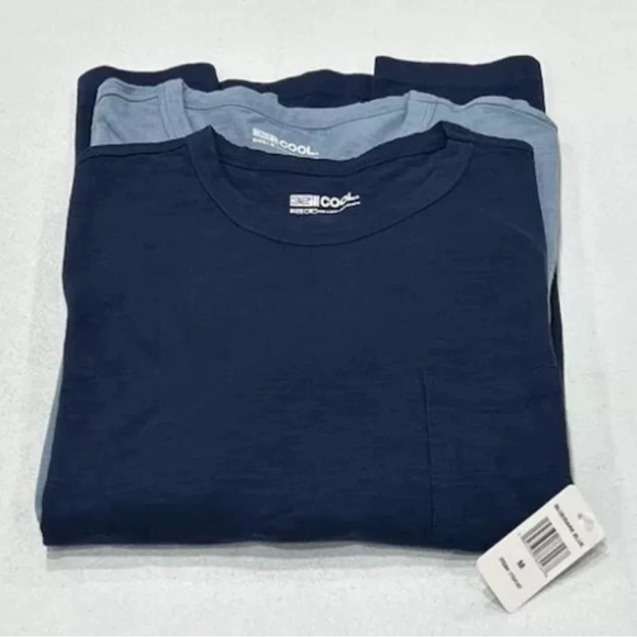 32 Degrees Cool Men's 2 Pack Chest Pocket Relaxed Fit Cotton Tee, Dark/Blue, M - Picture 7 of 10